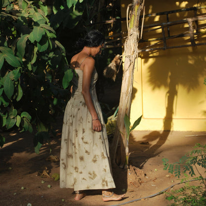 'nutmeg' splatter-dye dress I