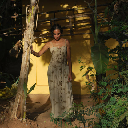 'nutmeg' splatter-dye dress I