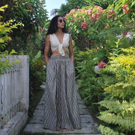 'bajra' weave-waist palazzo