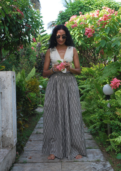 'bajra' weave-waist palazzo
