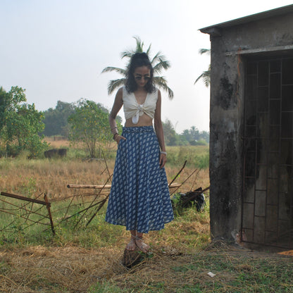 sugu skirt with weave waist & bias cut