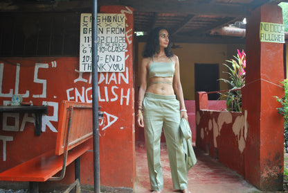 'at rockies' 3 piece co-ord set with waist weaving